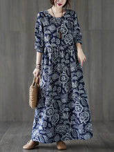 Original Floral Round-Neck Dress